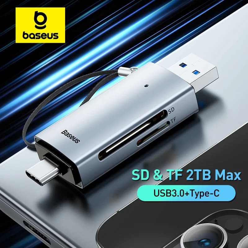 Четец за SD/MicroSD карти с USB-C и USB 3.0
